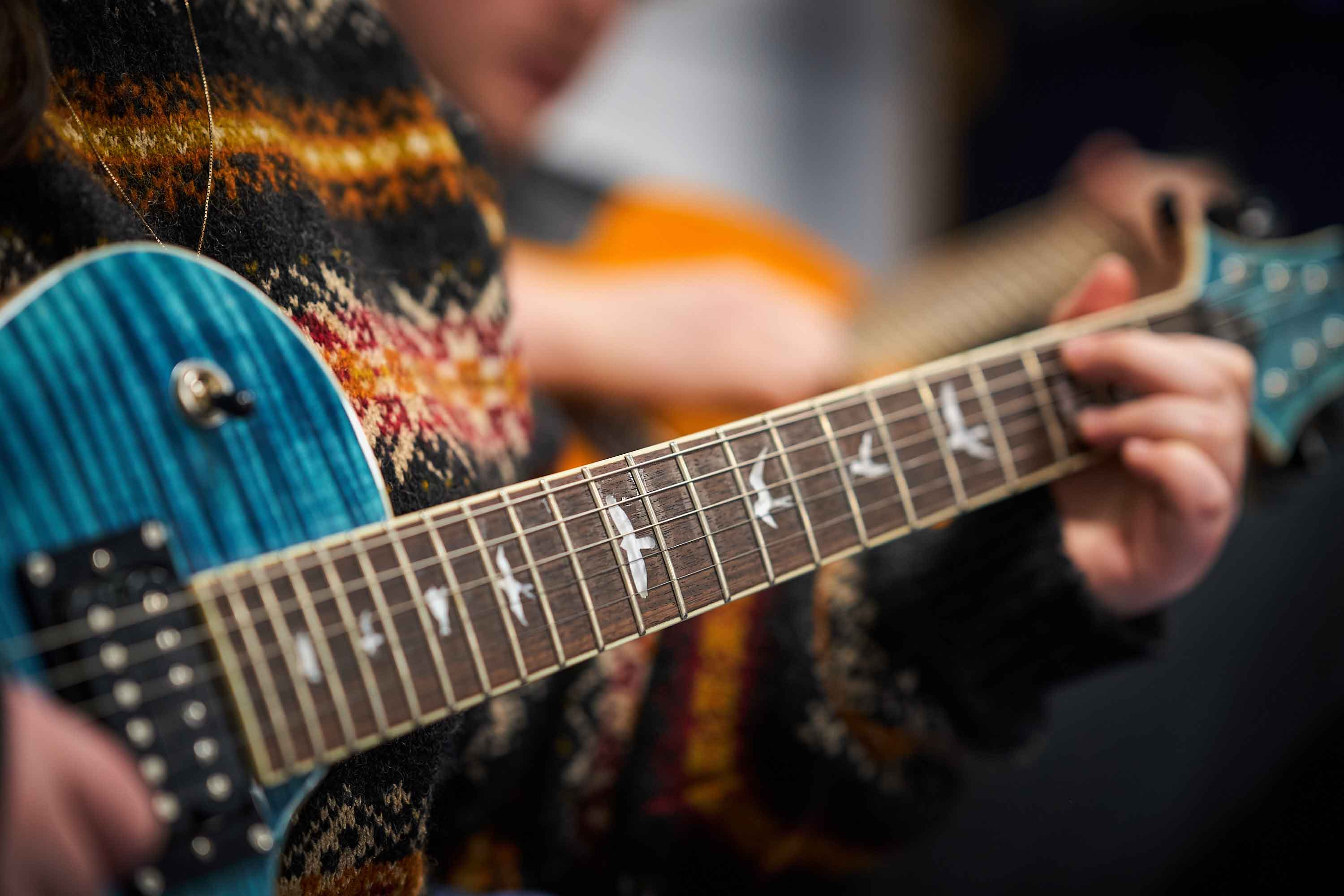 Close up of a guitar