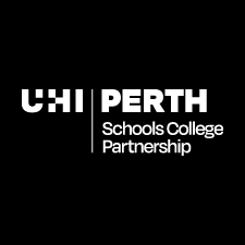 white school college partnership logo with a black background