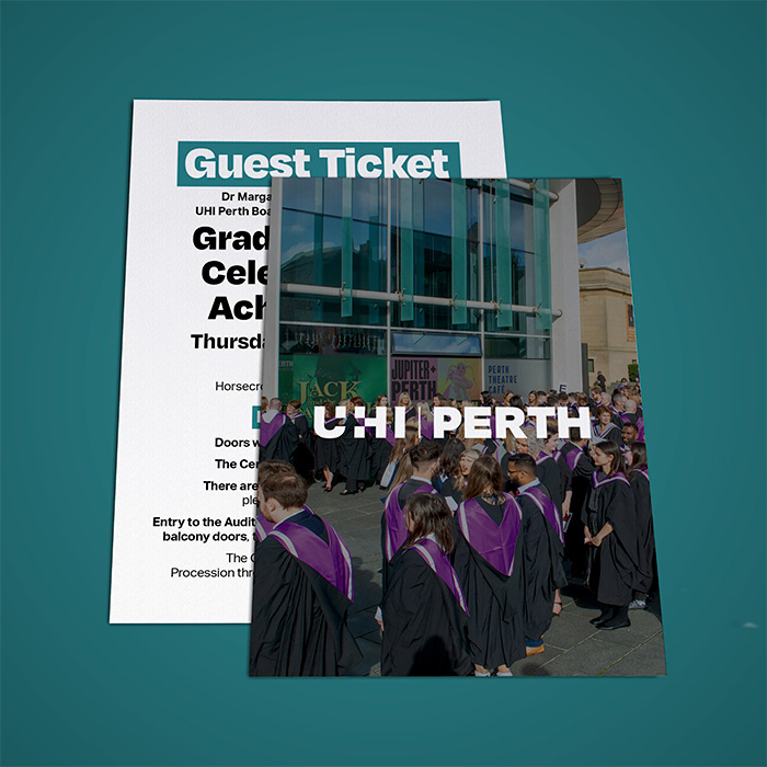 mockup of guest tickets to Graduation