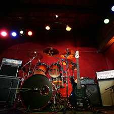 stage set up for a band