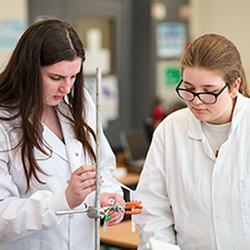 student in a lab