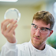 Student in science lab