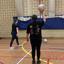 students playing netball